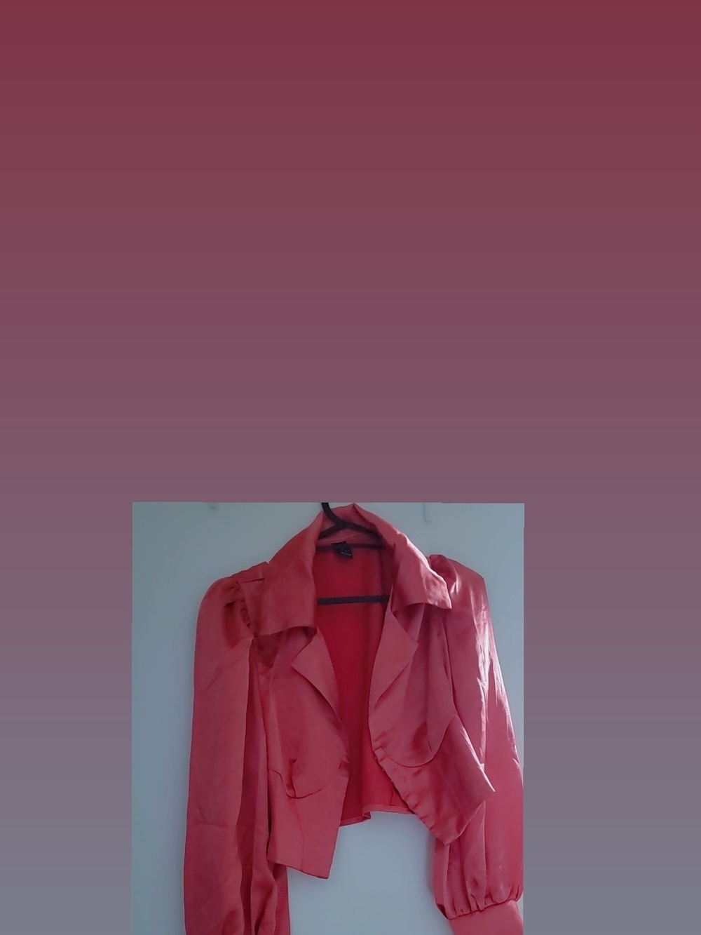 SHEIN Coral Pink Cropped Satin Blazer